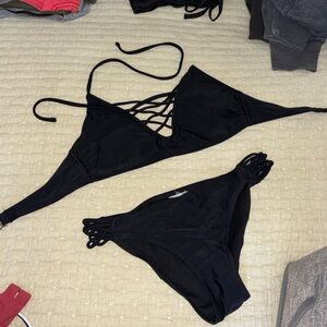 Black Strappy Bikini Set
